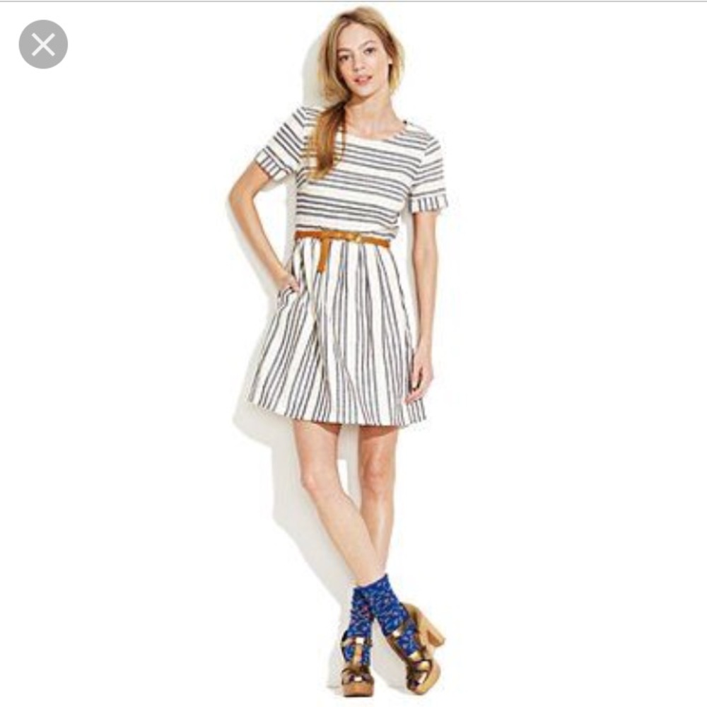 Madewell striped songbird dress sz 0